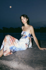 Vestido Largo Strapless Lunar