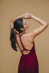 Vestido vinotinto Trenzado