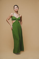 Vestido Cut Out verde militar