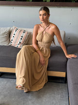 Vestido Beige trenzado