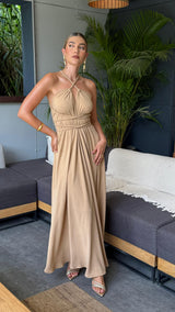 Vestido Beige trenzado