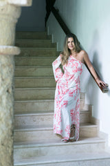 Vestido medio hombro Coral