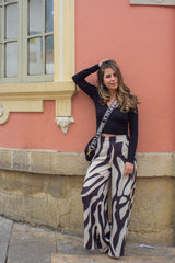 Pantalon Zebra (crudo y negro )