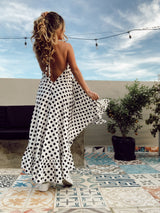 Vestido Suspensivo fondo negro y fondo blanco