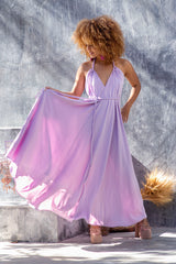 Vestido Lila Trenzado