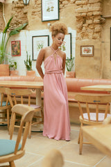 Vestido Palo Rosa Trenzado