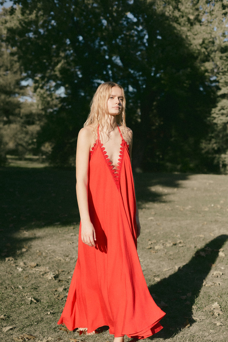 Vestido Salmon Encaje