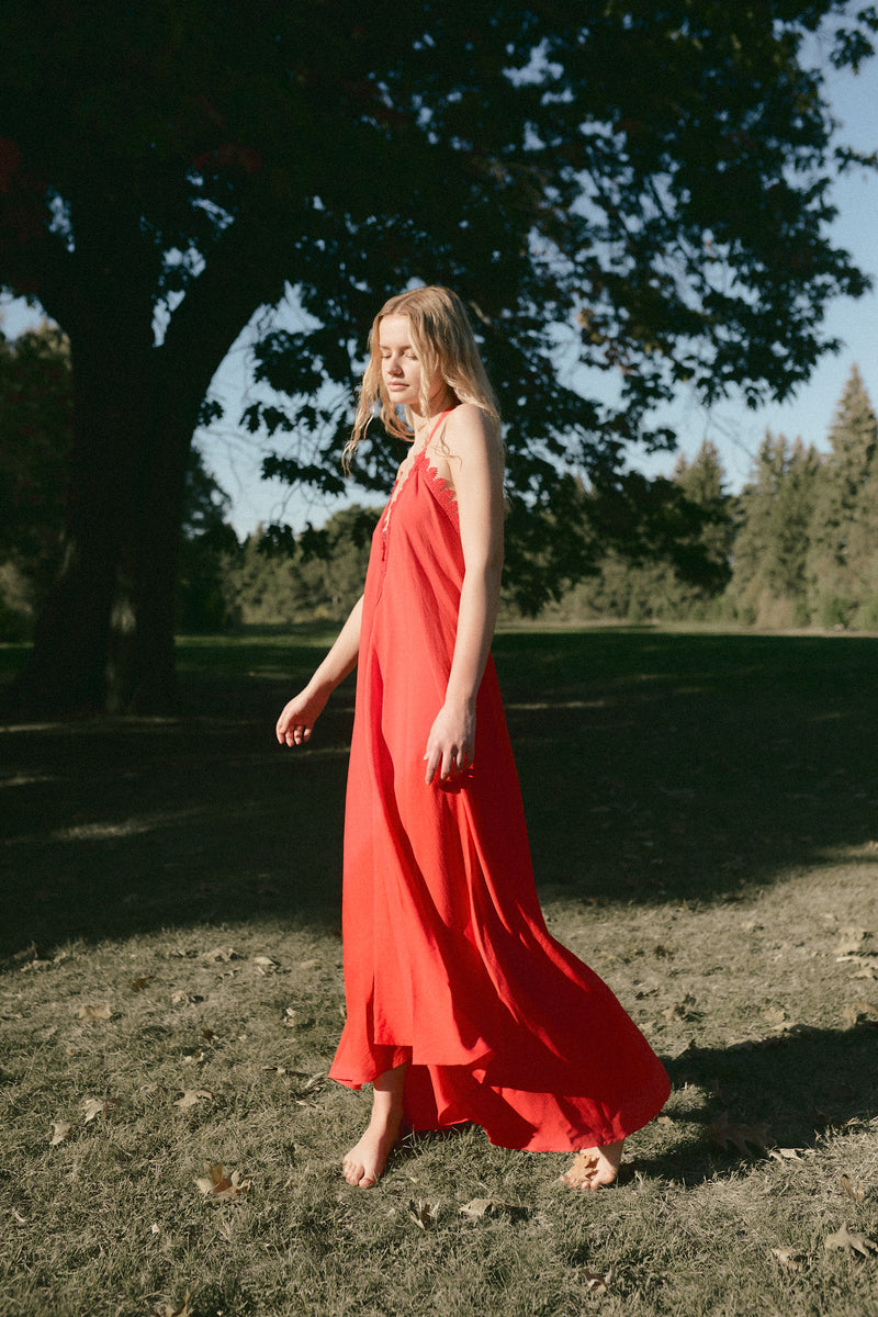 Vestido Salmon Encaje