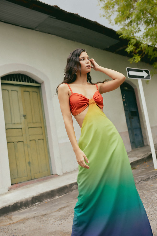 Vestido cut out  atardecer