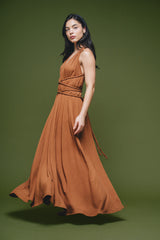 Vestido cafe Trenzado