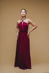 Vestido vinotinto Trenzado