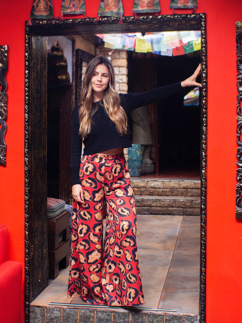 Pantalon Leopardo Rojo