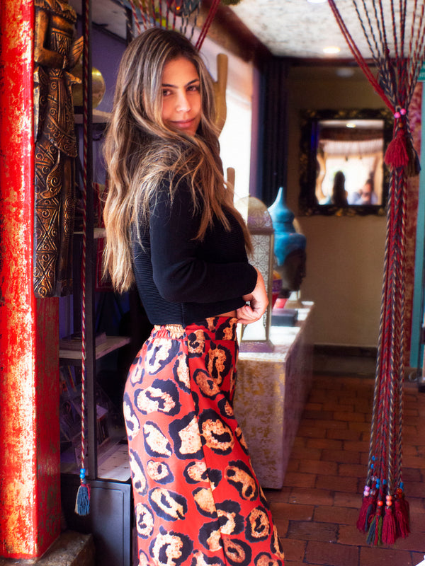 Pantalon Leopardo Rojo