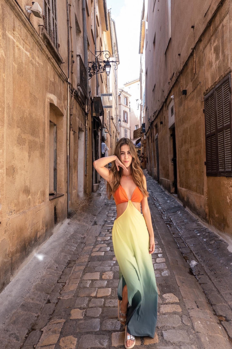 Vestido cut out  atardecer