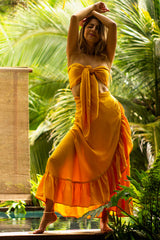 Pareo / Falda boleros amarillo mostaza